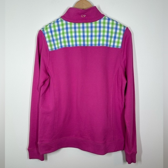 Vineyard Vines Hot Pink Gingham Shep Sweater Medium‎ - Picture 5 of 5